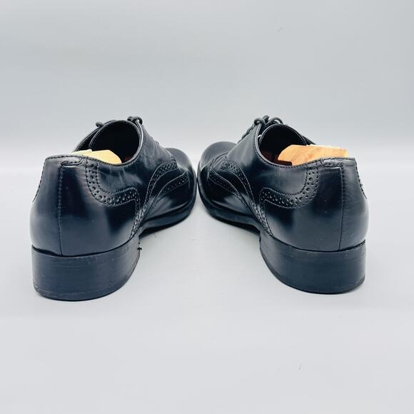 Born Shoes Mens 9.5 Black Leather Wingtip Oxford Lace Up Dress Brogue Slip On main image 5